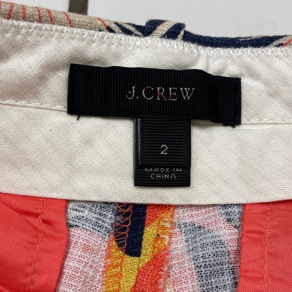 J.Crew Women’s Tropical Cotton Coral Hibiscus Floral Shorts Size 2 - Picture 3 of 14
